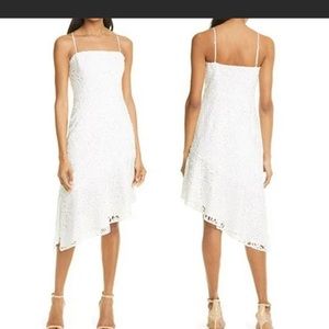 Milly asymmetrical Diara Embroidered Lace White Dress